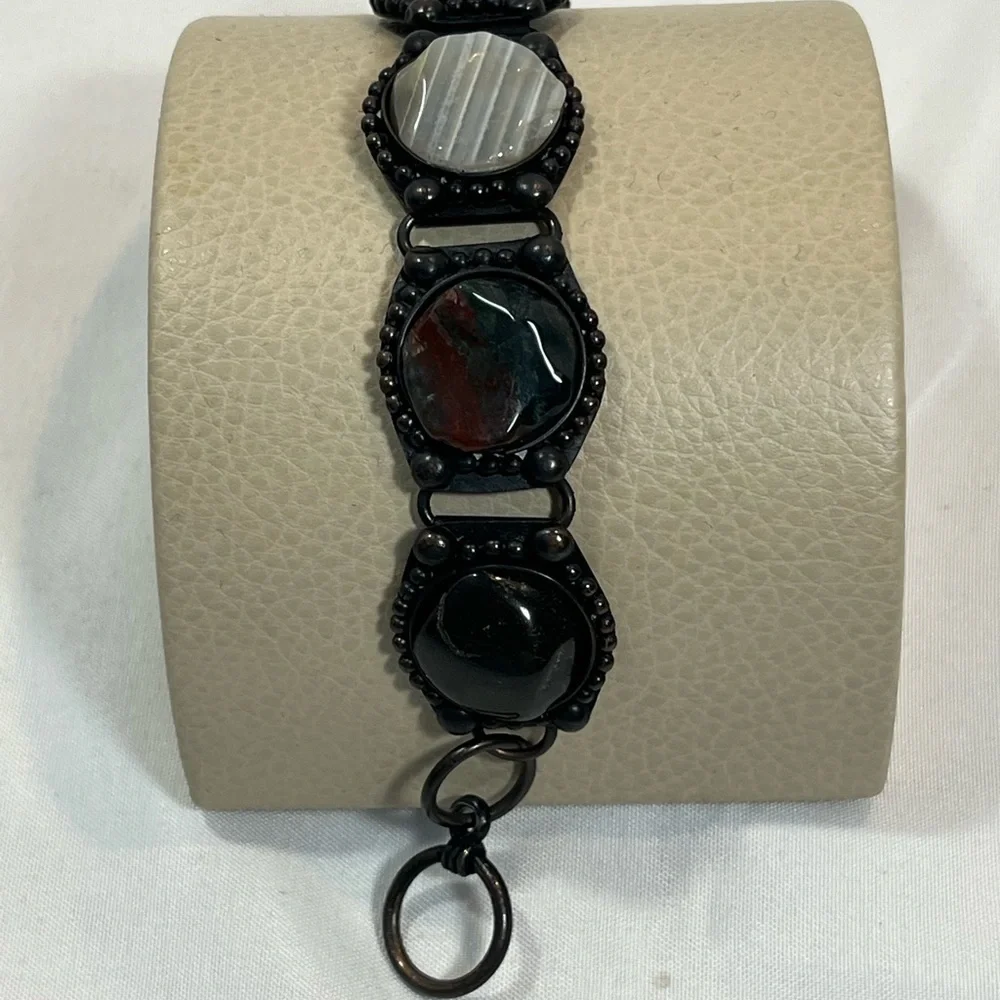 Unique Natural Stone Bracelet in Metal Setting